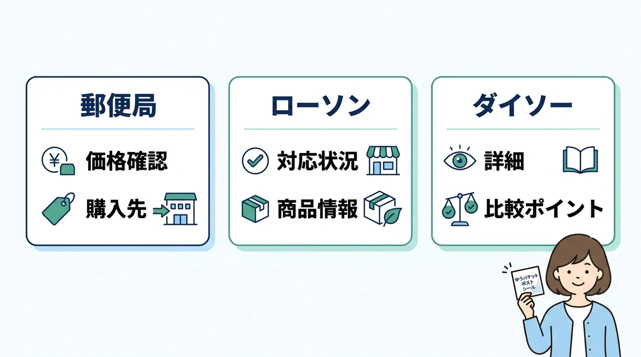 ゆうパケットシールはどこで売ってる？どこで買える？