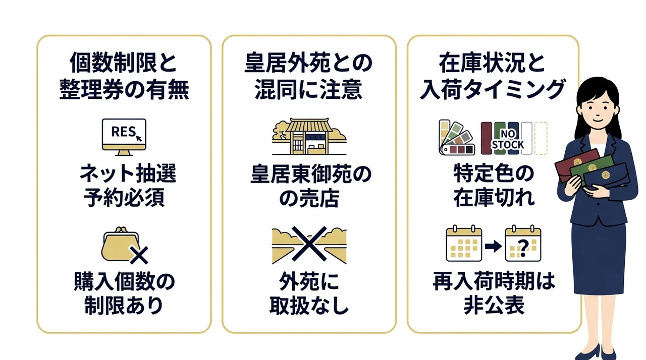 皇居財布の購入前に知るべき3つの注意点